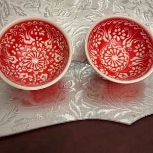 Red Turkish dipping bowls